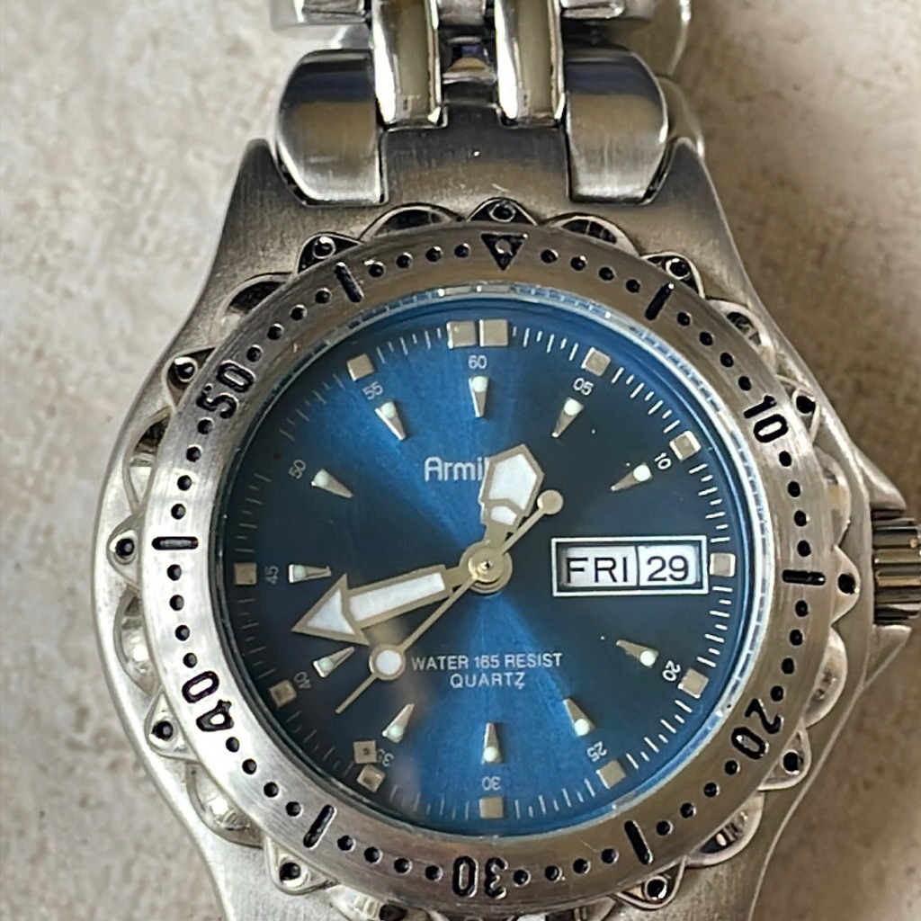 Armitron Lady Battery Water Resistant 100ft Stainless Steel DateDay